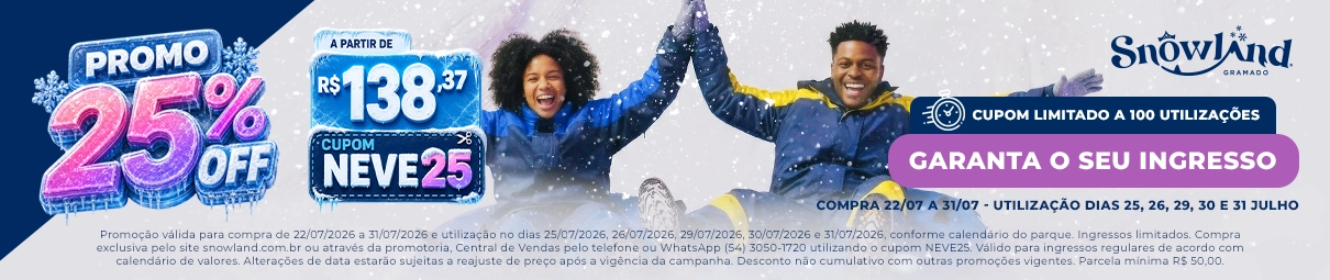 PROMO 25% OFF — cupom NEVE25
